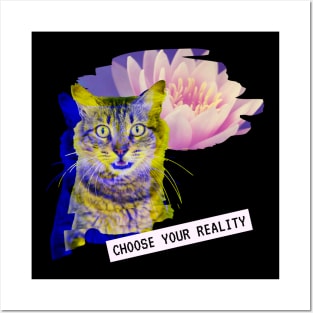 Katze Lotus Reality Glitch Techno Party Vaporwave Posters and Art